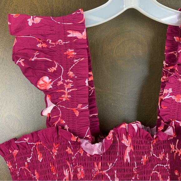 Hill House size 2x Ellie nap dress burgundy botanical red Pink trad cottage boh - Picture 7 of 11